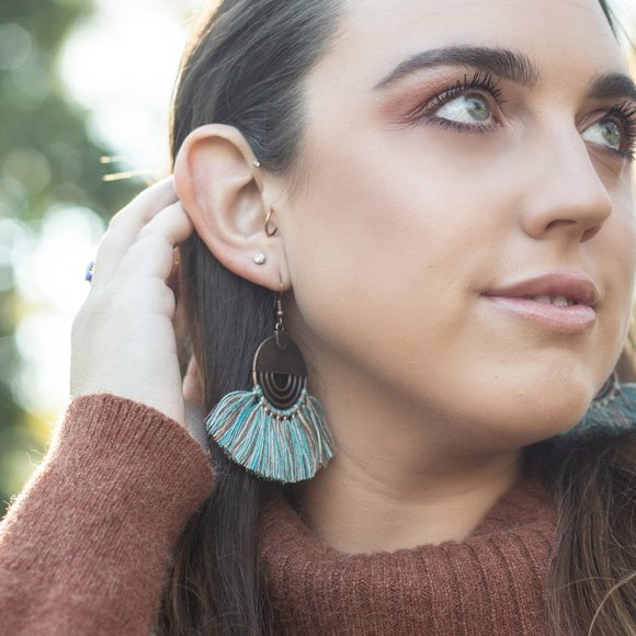 Bohemian Round Tassel Earrings - Picture 1 of 5